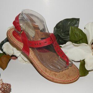 BOC Size 8M Red Sandals w Ankle Strap - NGUC